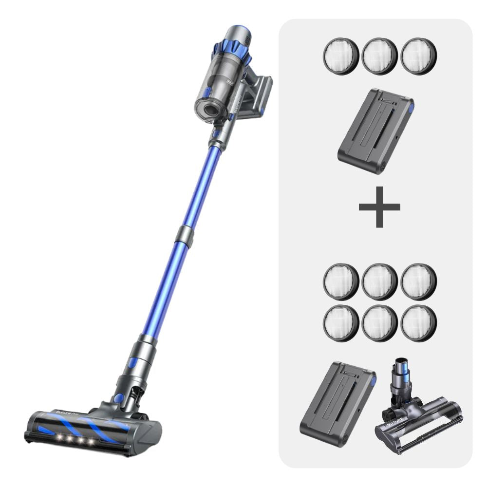 Vacuum Bundle: Buture BP10 Vacuum + 2 Batteries + 9 HEPA Filters