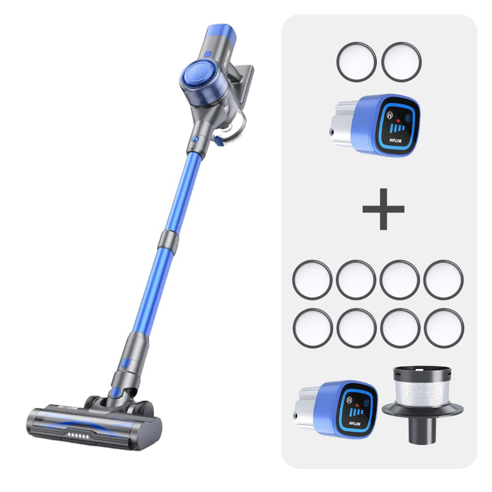 Vacuum Bundle: Buture VC50 Blue Vacuum + 2 Batteries + 10 HEPA Filters