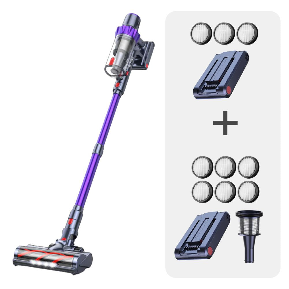 Vacuum Bundle: Buture VC70 Vacuum + 2 Batteries + 9 HEPA Filters