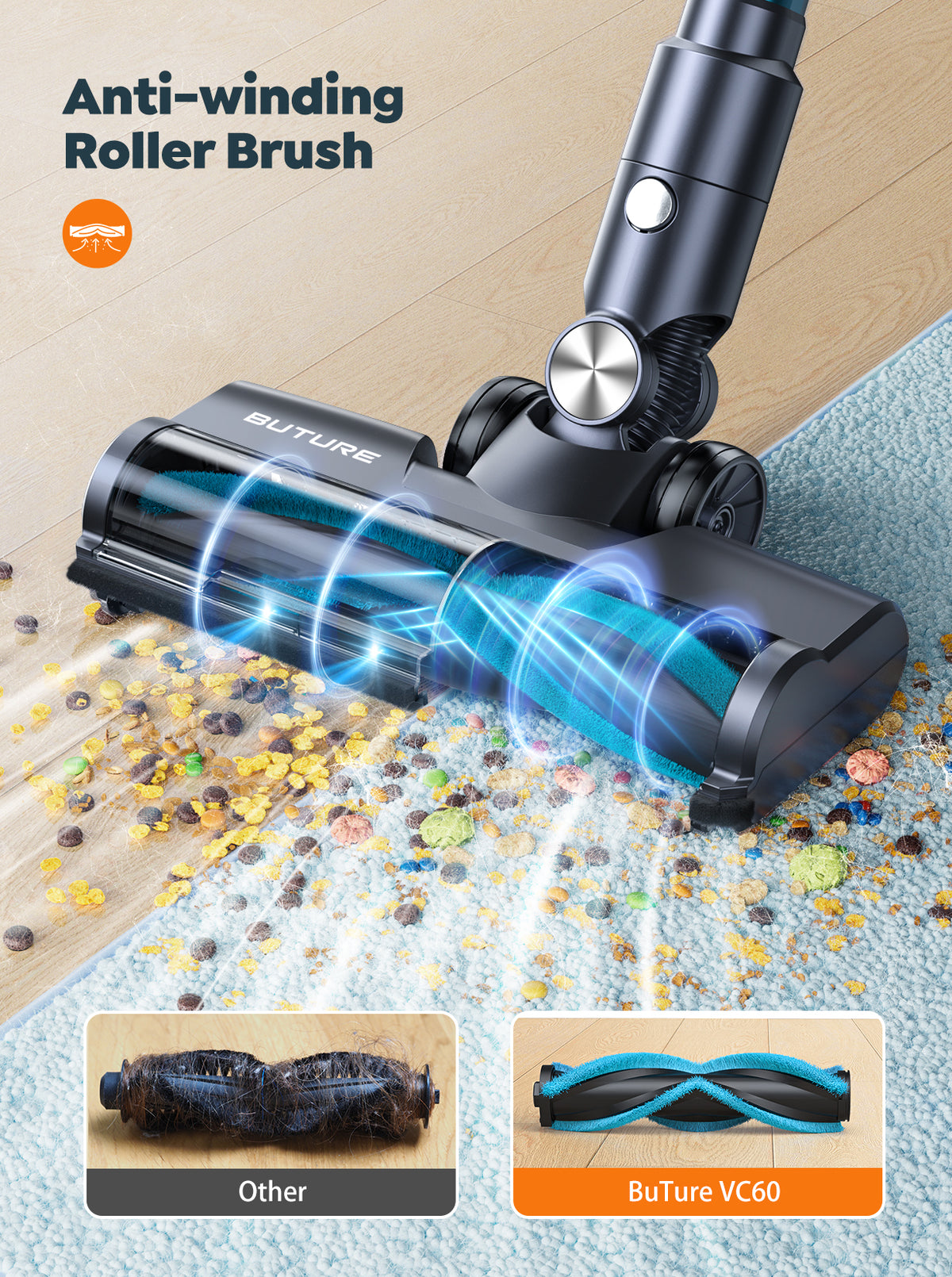 Vacuum Bundle: Buture VC60 Vacuum + 2 Batteries + 10 HEPA Filters