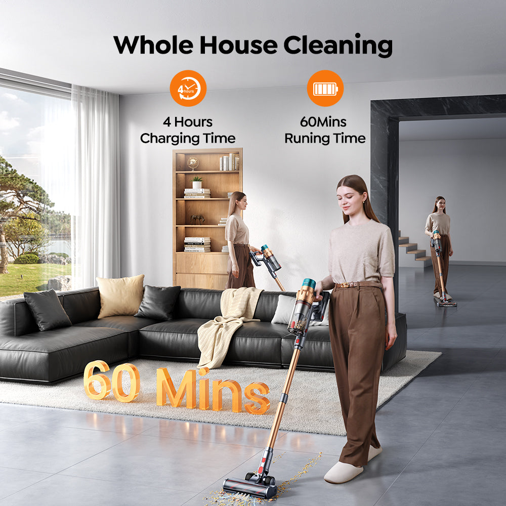 Buture VAC01 vacuum cleaner with large-capacity battery and up to 60 minutes of cordless runtime.