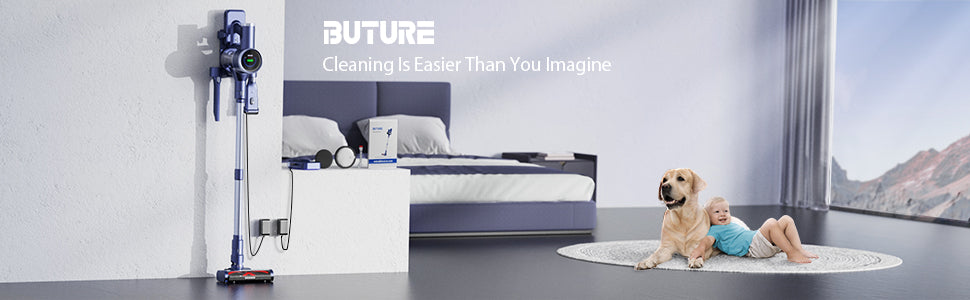 Buture JR600 cordless vacuum cleaner makes cleaning easy and efficient, ideal for homes with pets and children.