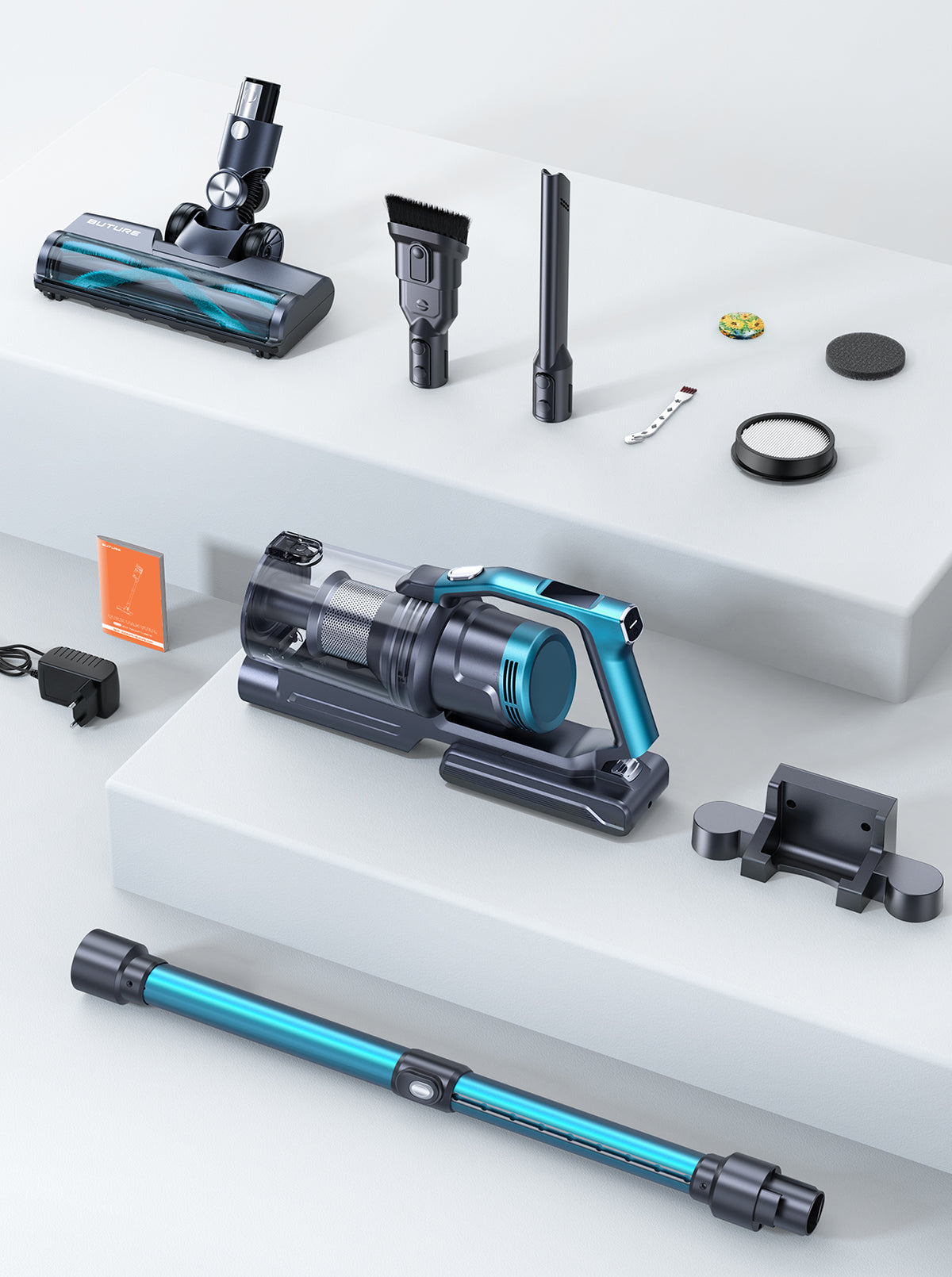 Vacuum Bundle: Buture VC60 Vacuum + 2 Batteries + 10 HEPA Filters