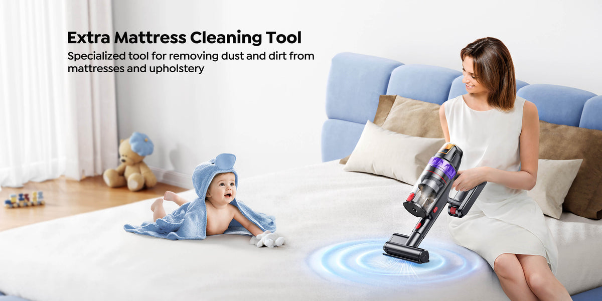 Buture VC90 cordless vacuum mattress cleaning tool for deep cleaning mattresses and upholstery.